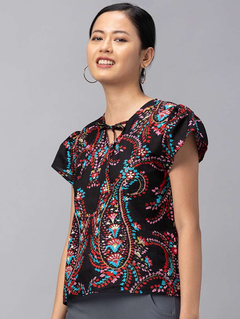 women's straight v neck top - 18734548 -  Standard Image - 1