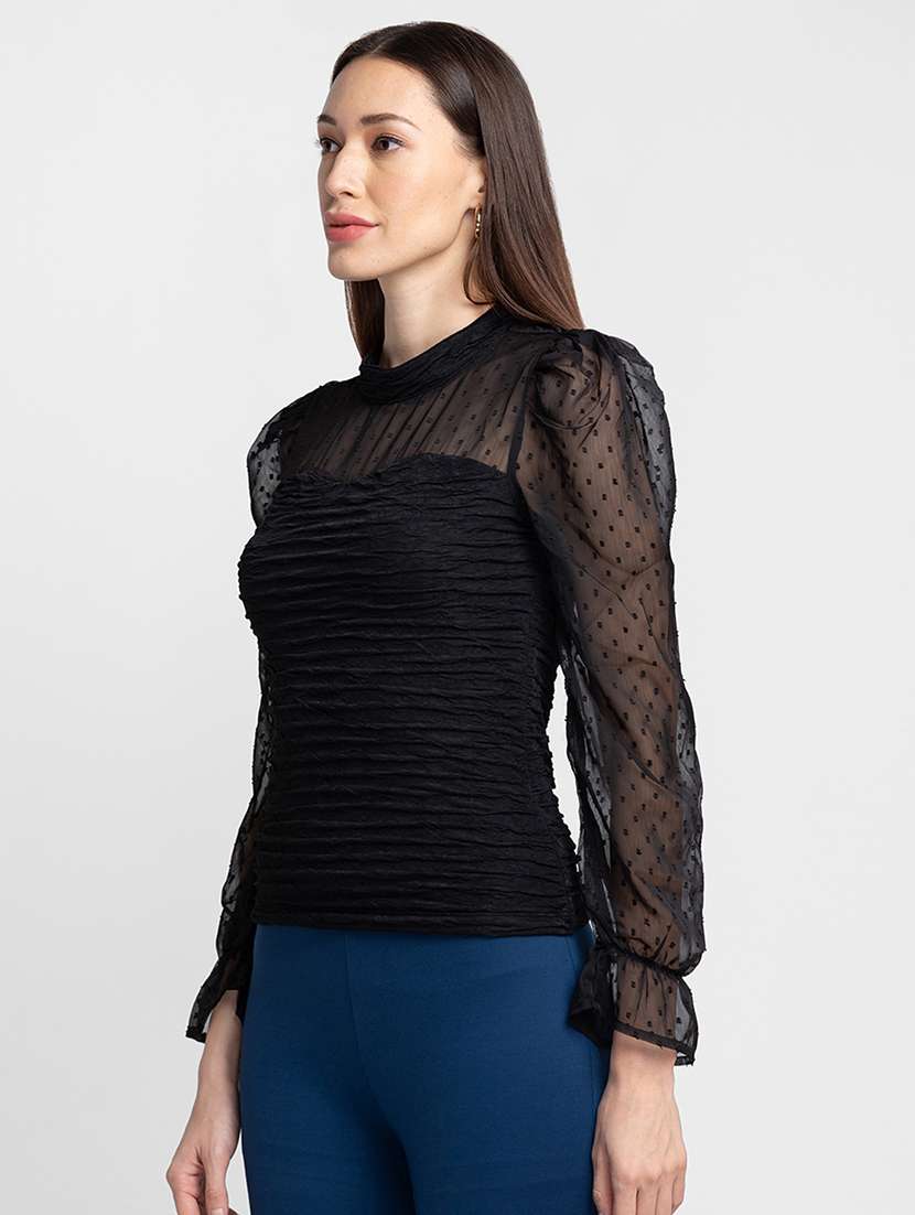 women's straight high neck top - 18734555 -  Standard Image - 1