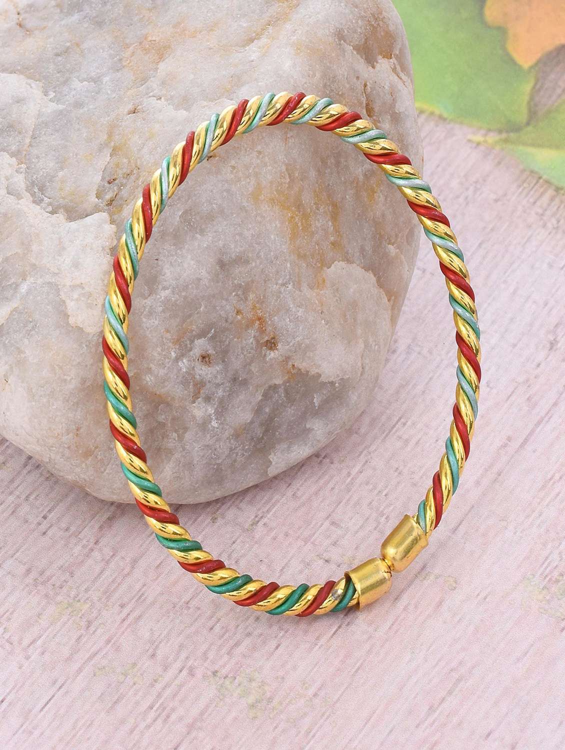 multi colored brass bangle