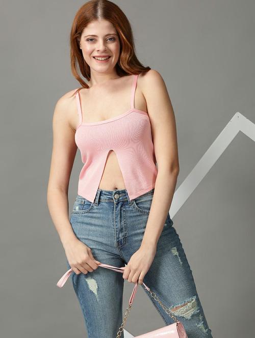 women's crop shoulder strap top - 18734847 -  Standard Image - 0