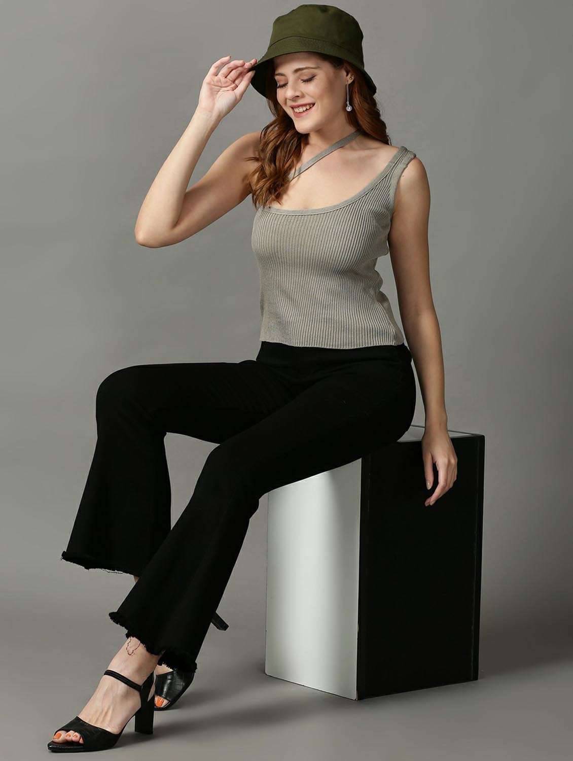 women's straight asymmetric neck top - 18734887 -  Standard Image - 4