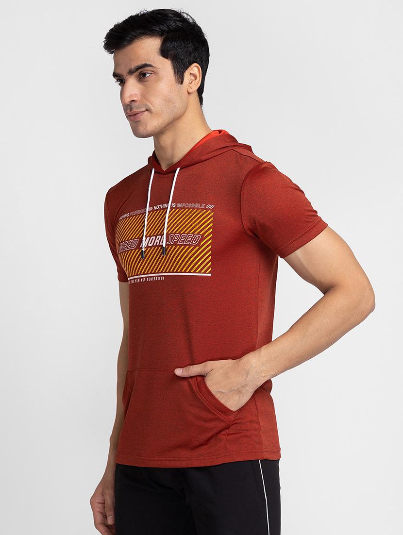 hooded neck chest printed t-shirt - 18734928 -  Standard Image - 1