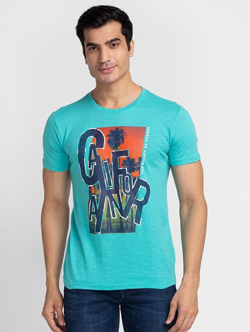 round neck chest printed regular t-shirt - 18734931 - Standard Image - 0