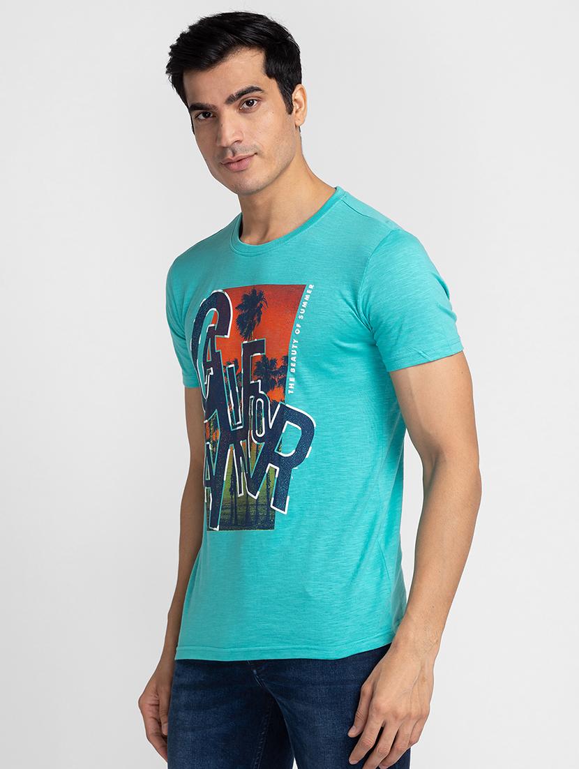 round neck chest printed regular t-shirt - 18734931 - Standard Image - 1
