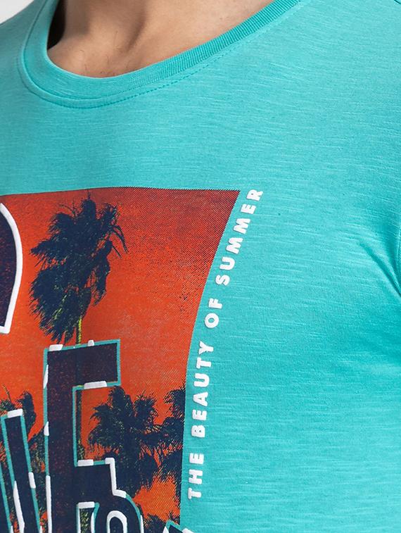 round neck chest printed regular t-shirt - 18734931 - Standard Image - 4