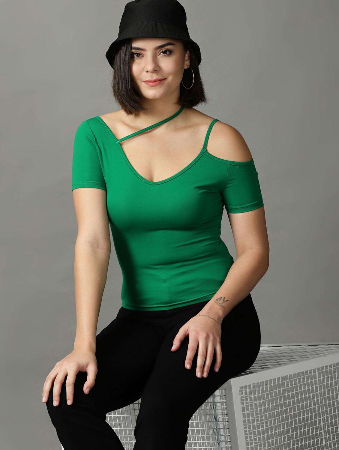 green polyester regular top - 18734947 -  Standard Image - 1