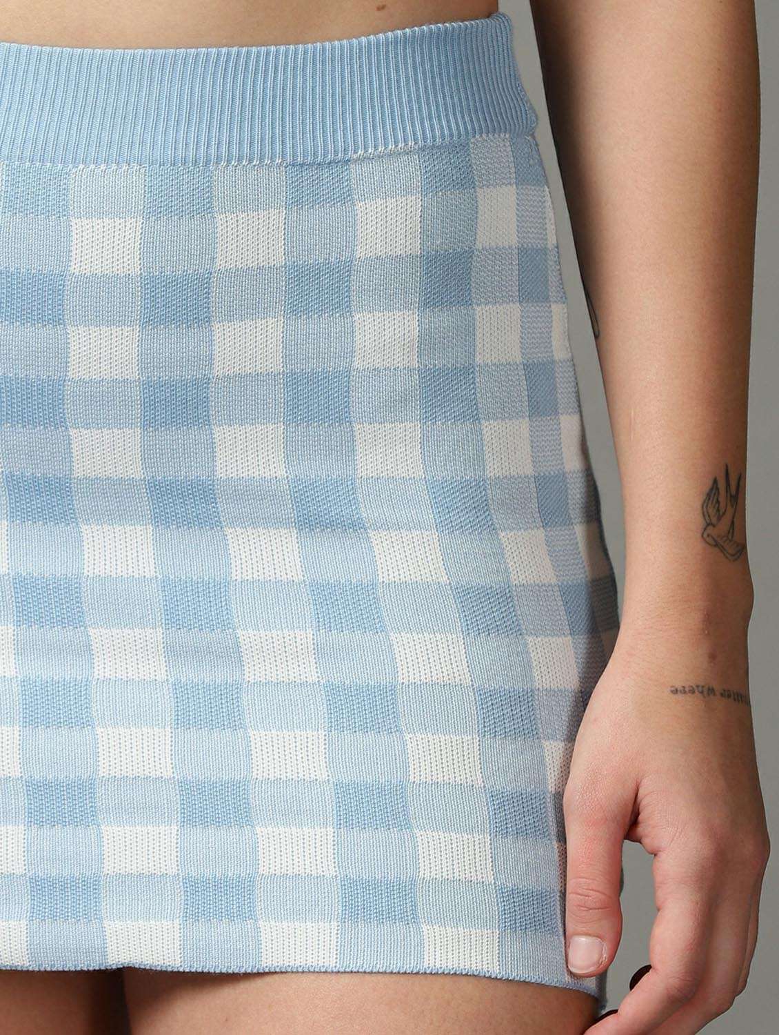 blue & white polyester top and skirt set - 18735131 -  Standard Image - 6