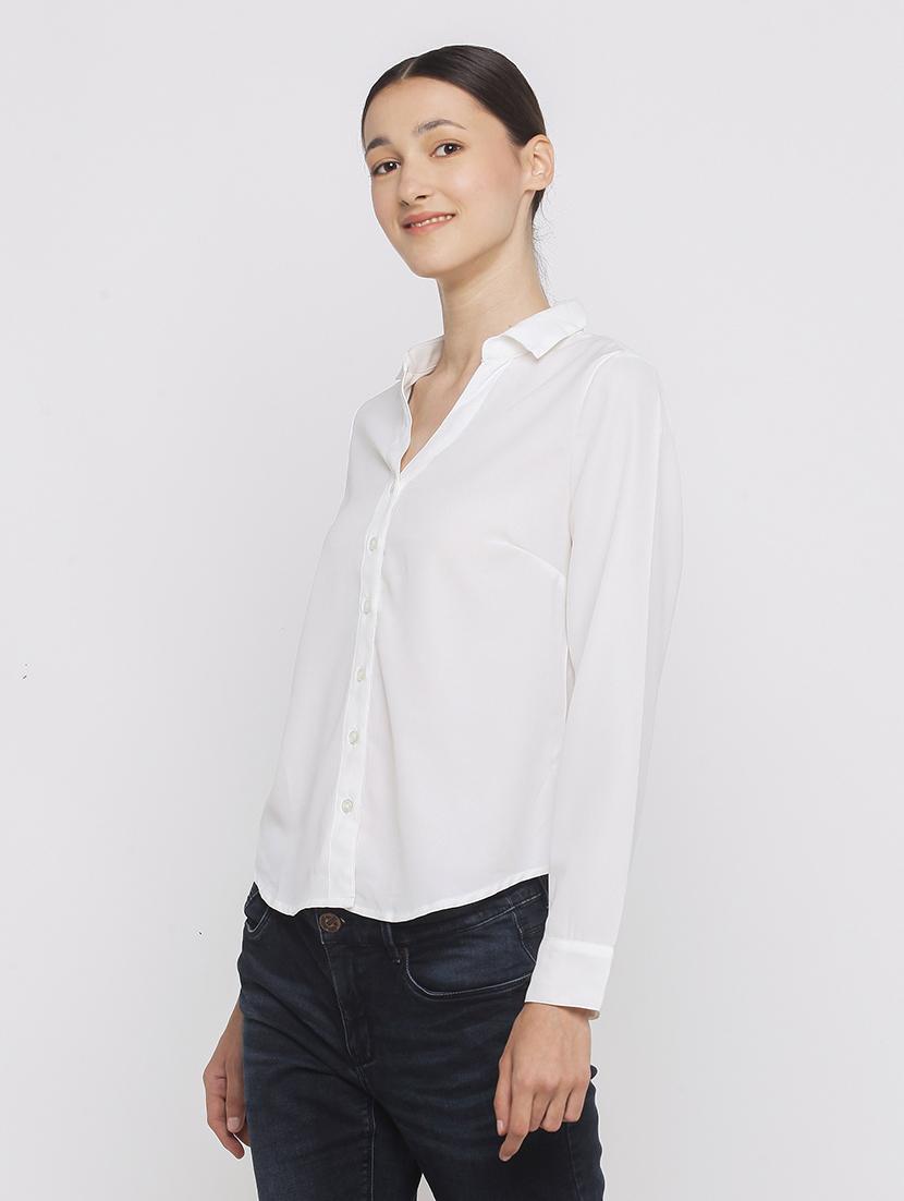 white polyester regular shirt - 18735534 -  Standard Image - 1