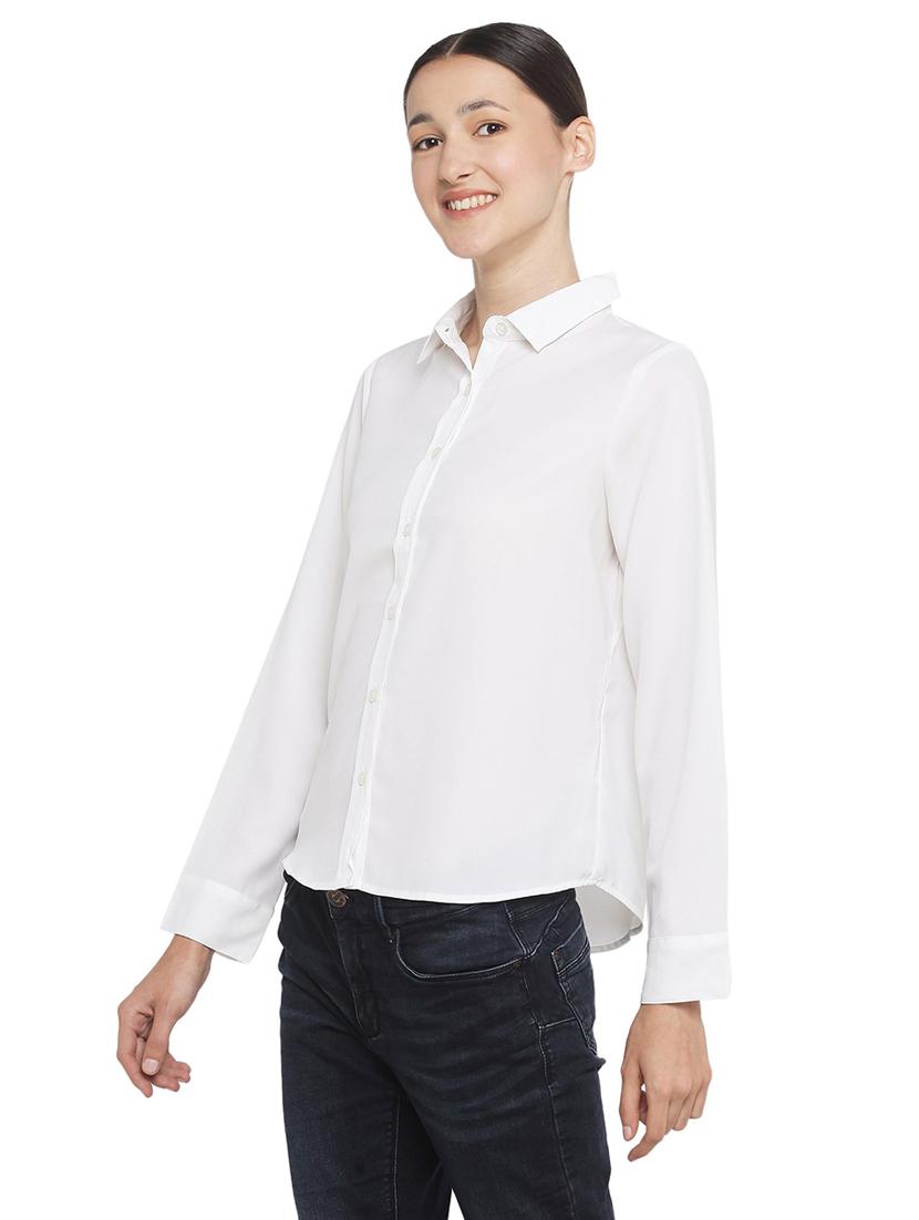 white polyester regular shirt - 18735535 -  Standard Image - 1