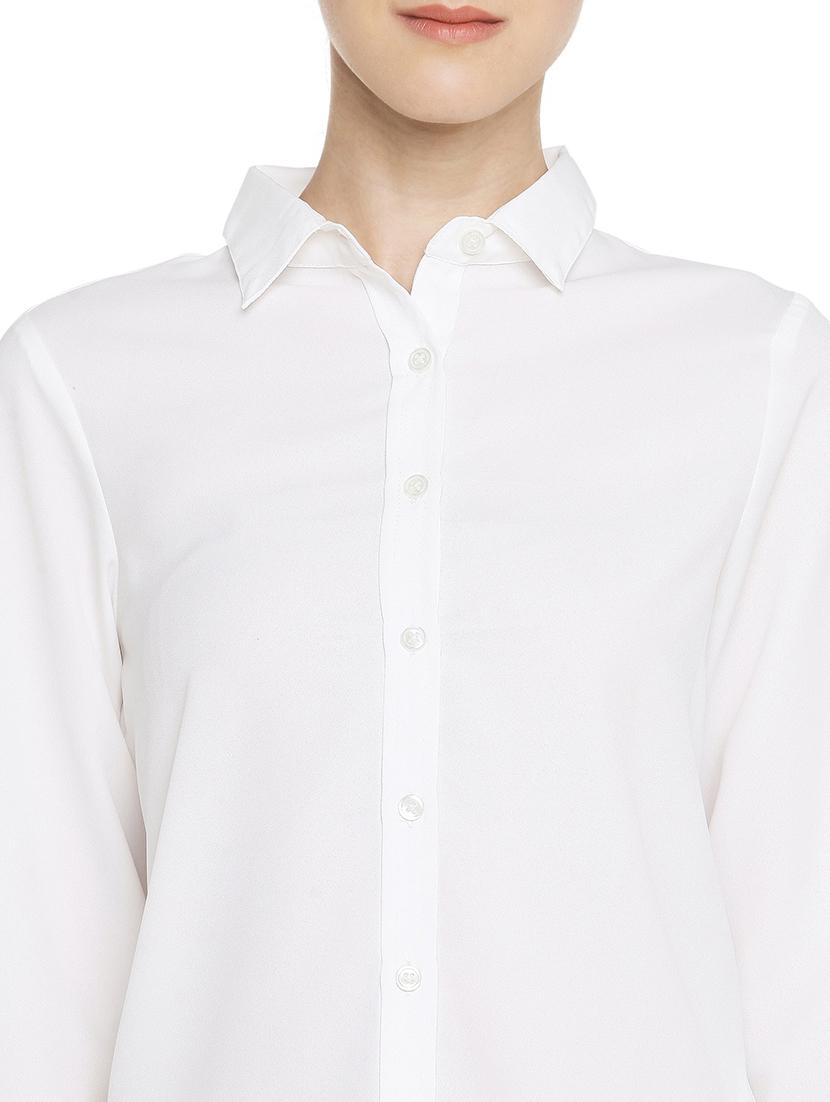 white polyester regular shirt - 18735535 - Standard Image - 4