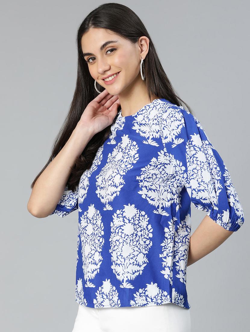women's straight round neck top - 18735709 - Standard Image - 1