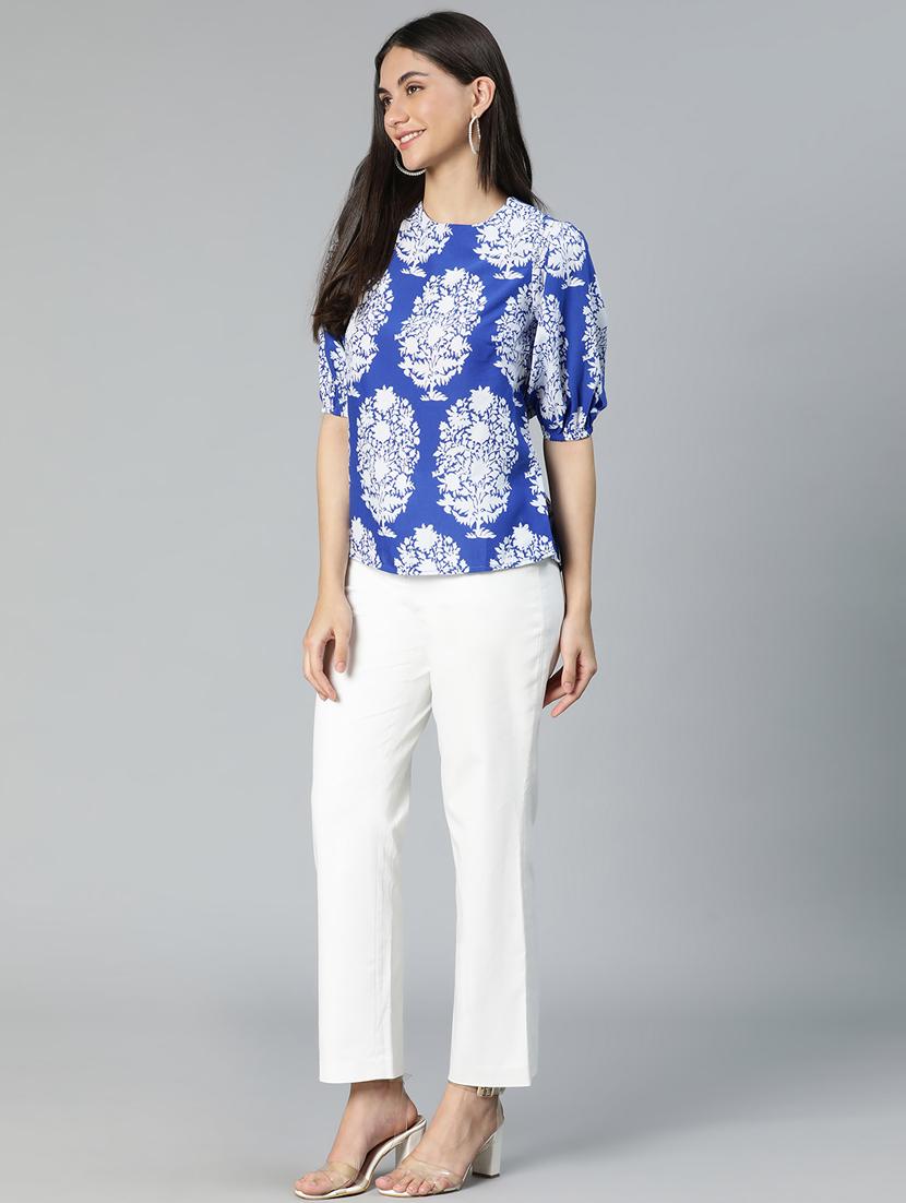 women's straight round neck top - 18735709 - Standard Image - 4