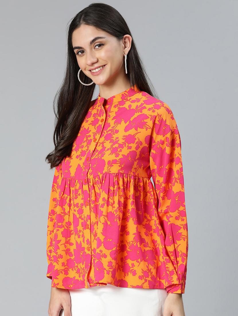 women's peplum mandarin neck top - 18735713 -  Standard Image - 1