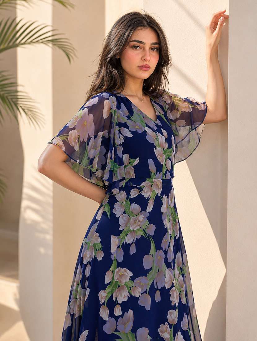 women's fit & flare floral dress - 18736065 -  Standard Image - 1