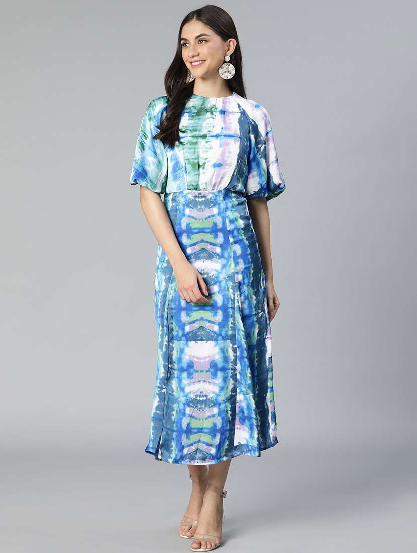 women's fit & flare color block dress - 18736211 -  Standard Image - 1