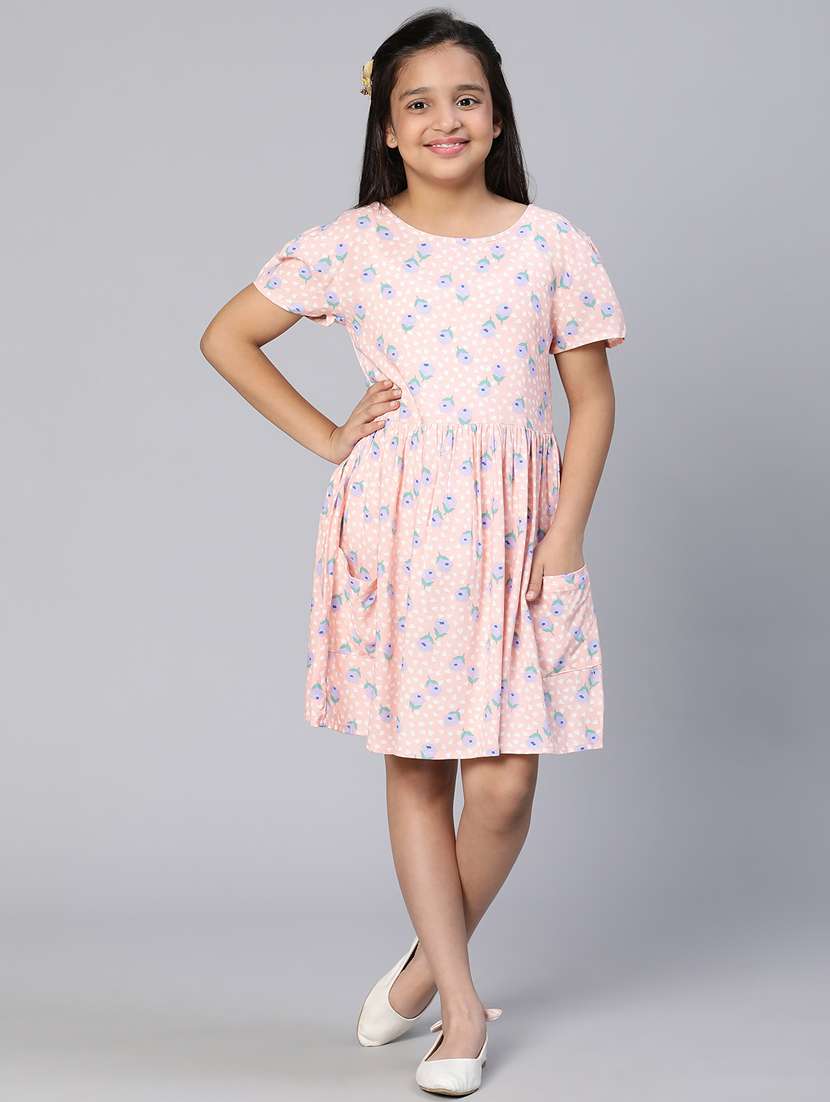 girls round neck short sleeves frock - 18736235 -  Standard Image - 4