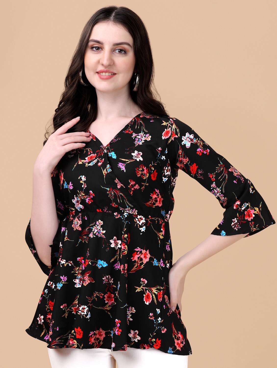 black crepe a line top - 18736254 -  Standard Image - 1