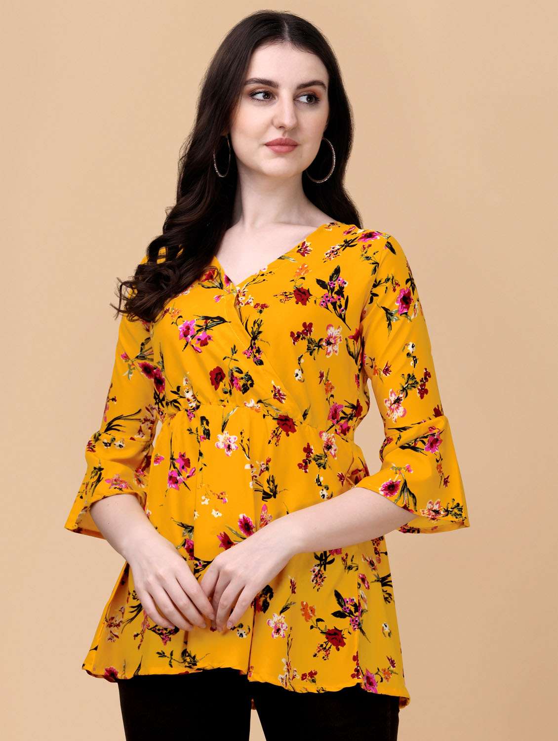 yellow crepe a line top - 18736257 -  Standard Image - 1