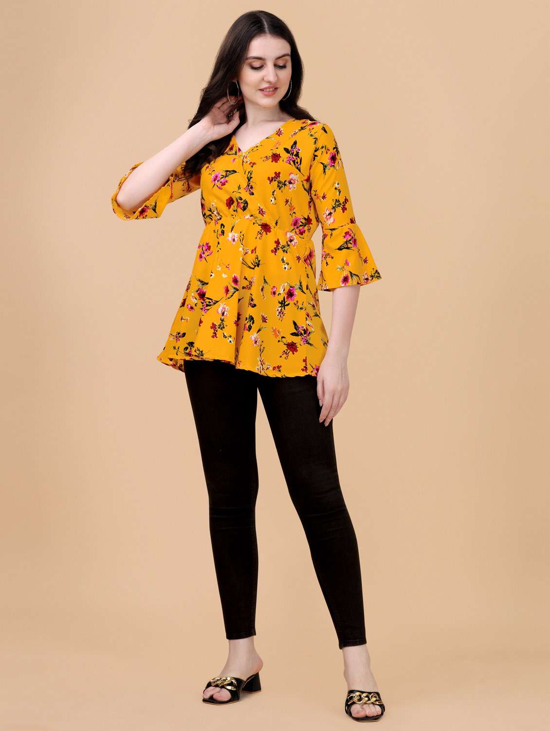 yellow crepe a line top - 18736257 -  Standard Image - 4