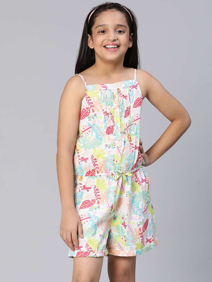 multi colored printed polyester playsuit