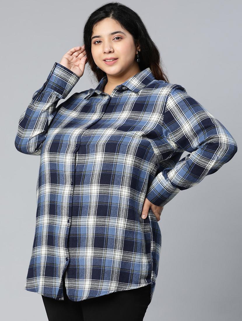 multi colored checkered plus shirt - 18736396 -  Standard Image - 1