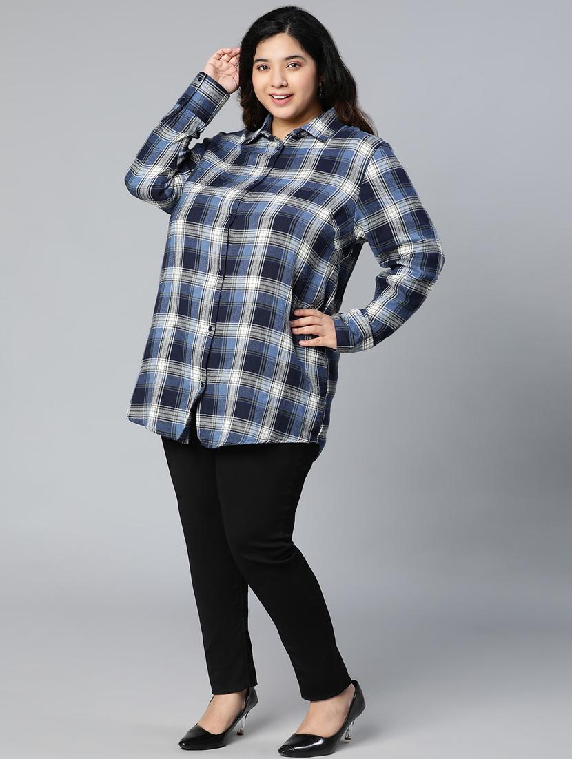 multi colored checkered plus shirt - 18736396 - Standard Image - 4