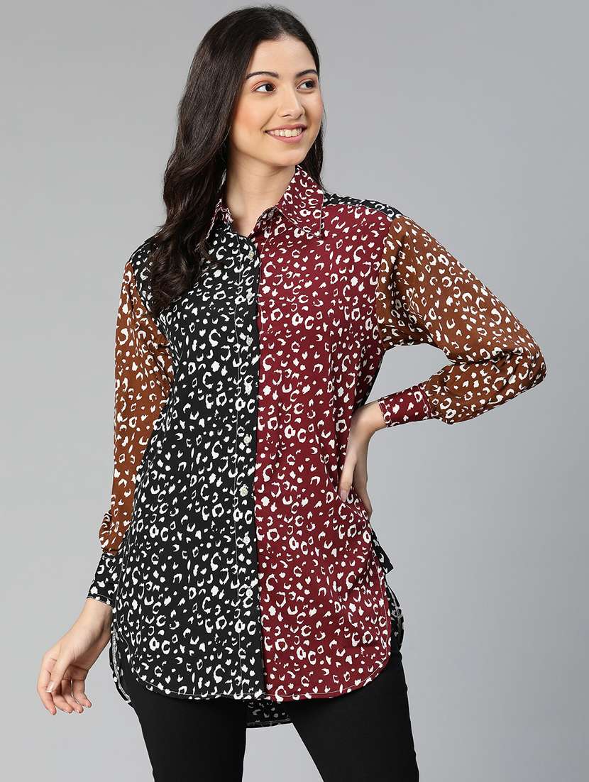 multi colored printed regular shirt