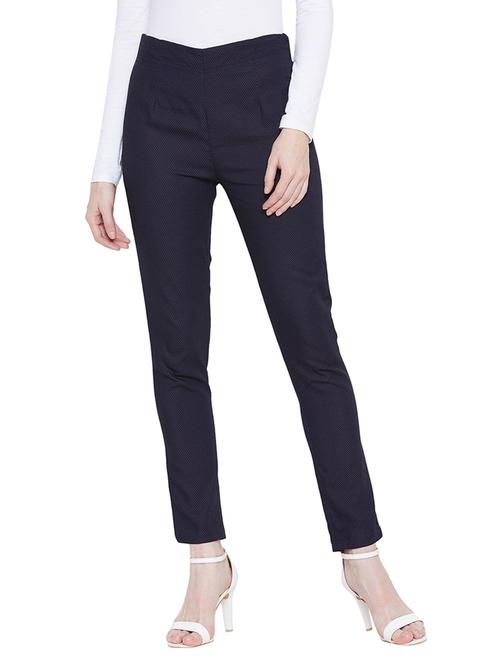 women printed pleated cigarette pants - 18736423 - Standard Image - 0