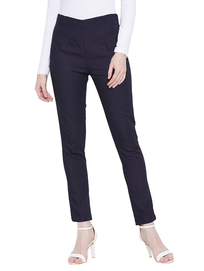 women printed pleated cigarette pants - 18736423 - Zoom Image - 0