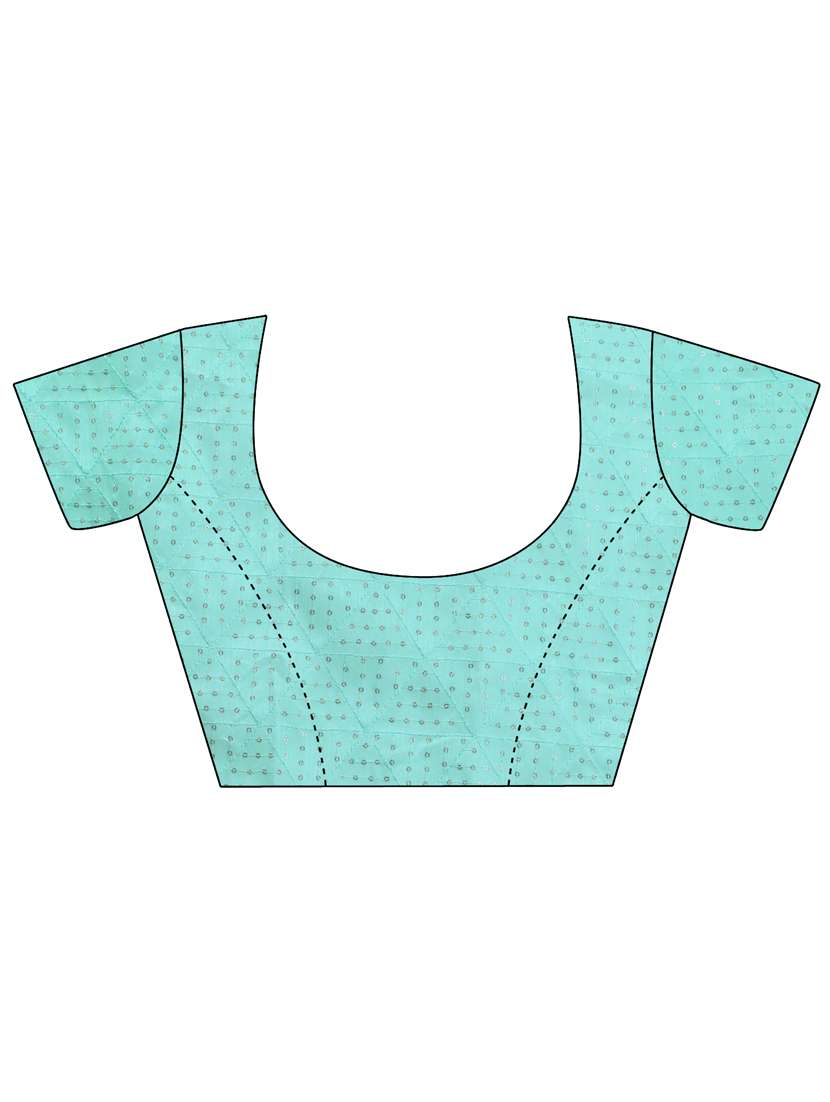 women's self design turquoise colored saree with blouse - 18736528 - Standard Image - 4