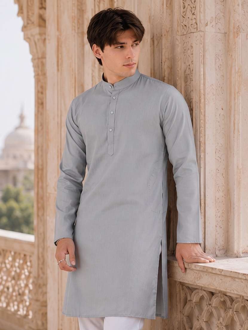 solid straight long kurta - 18736566 -  Standard Image - 4