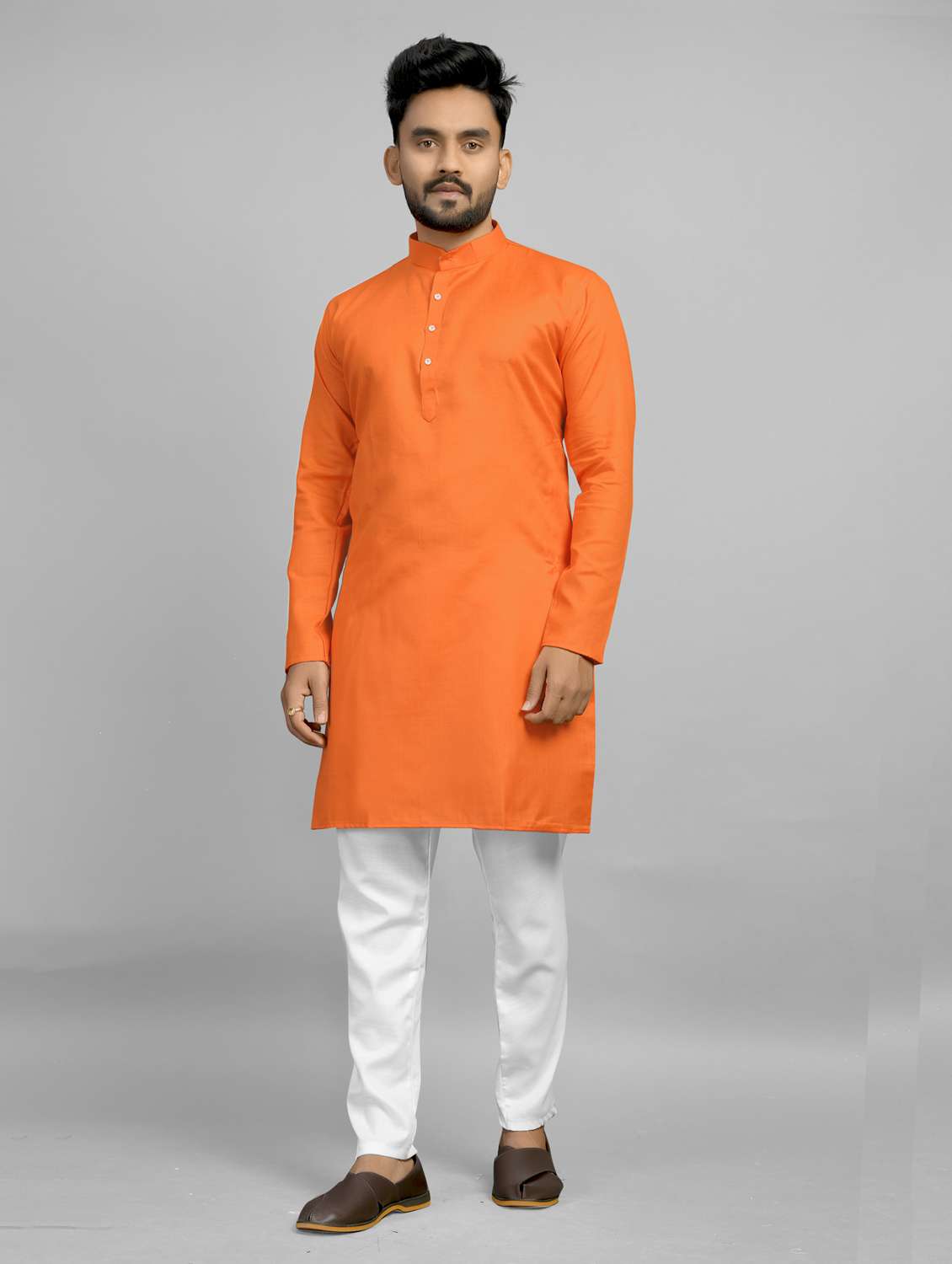 solid straight long kurta - 18736570 -  Standard Image - 1