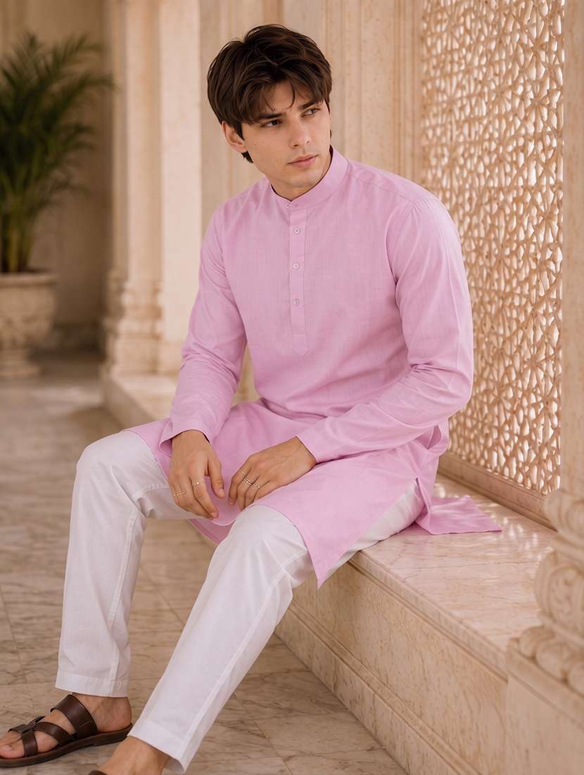 Solid Straight Long Kurta - 18736572 -  Standard Image - 4