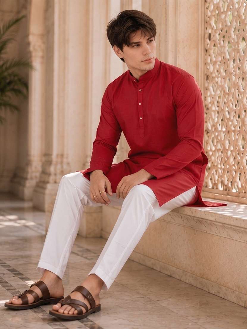 solid straight long kurta - 18736573 -  Standard Image - 4