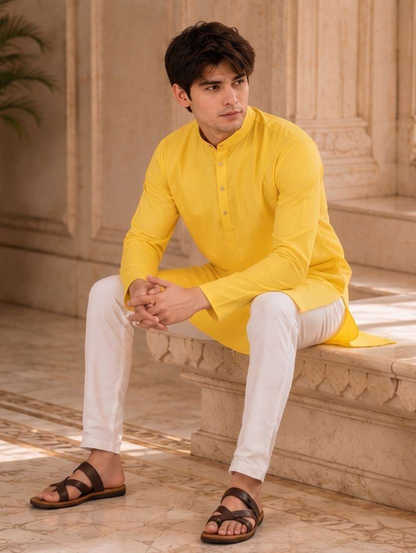 solid straight long kurta - 18736576 -  Standard Image - 4