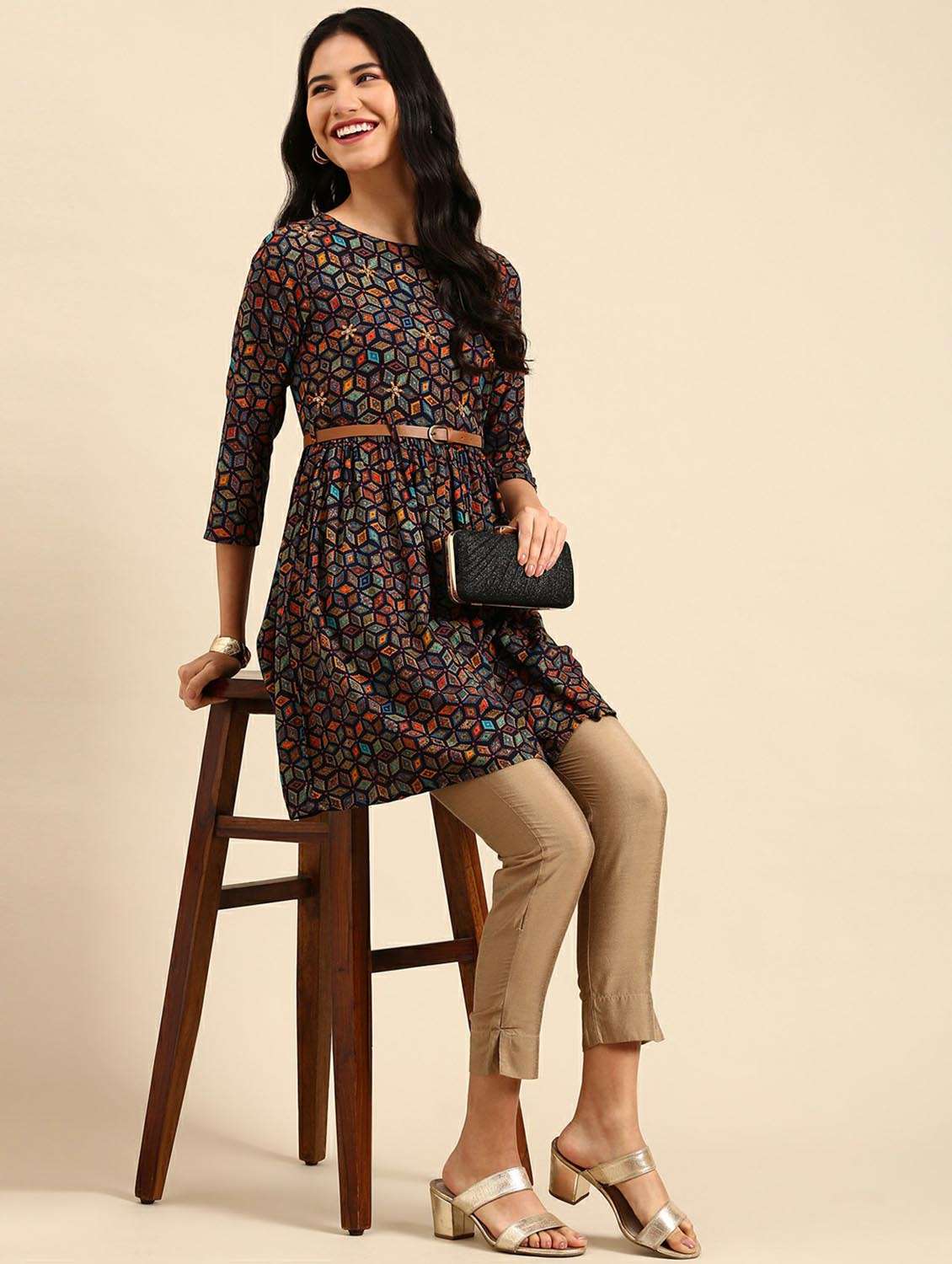 women's flared kurta - 18736682 -  Standard Image - 1