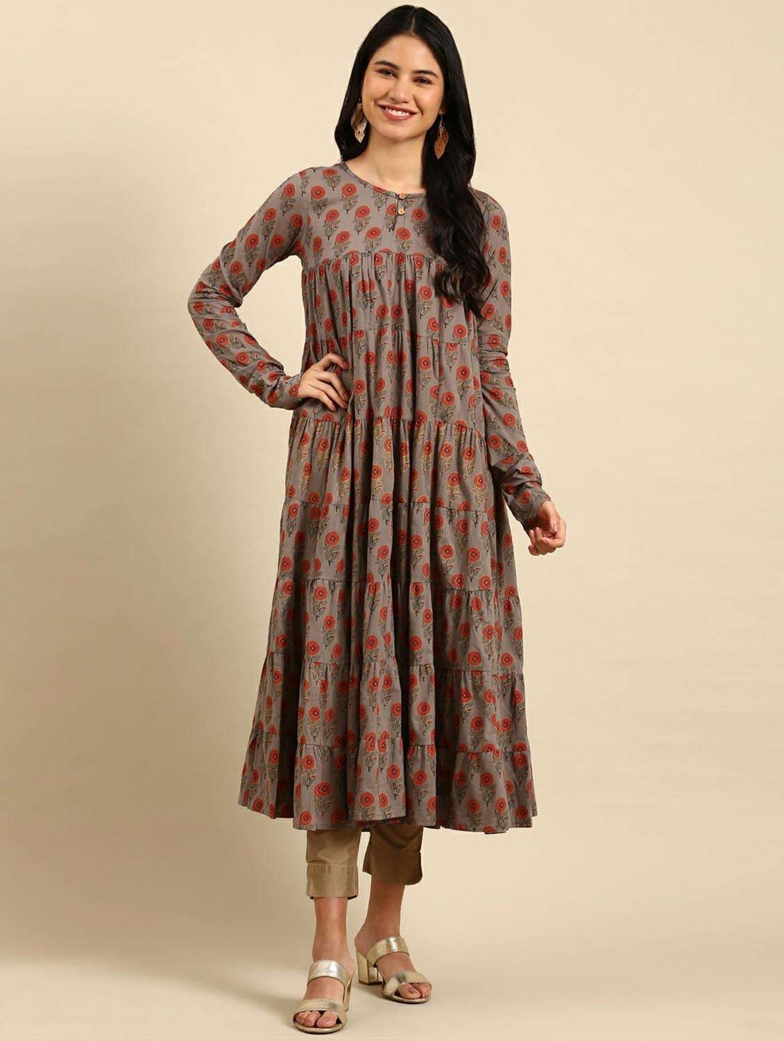 women's tiered kurta - 18736700 -  Standard Image - 1