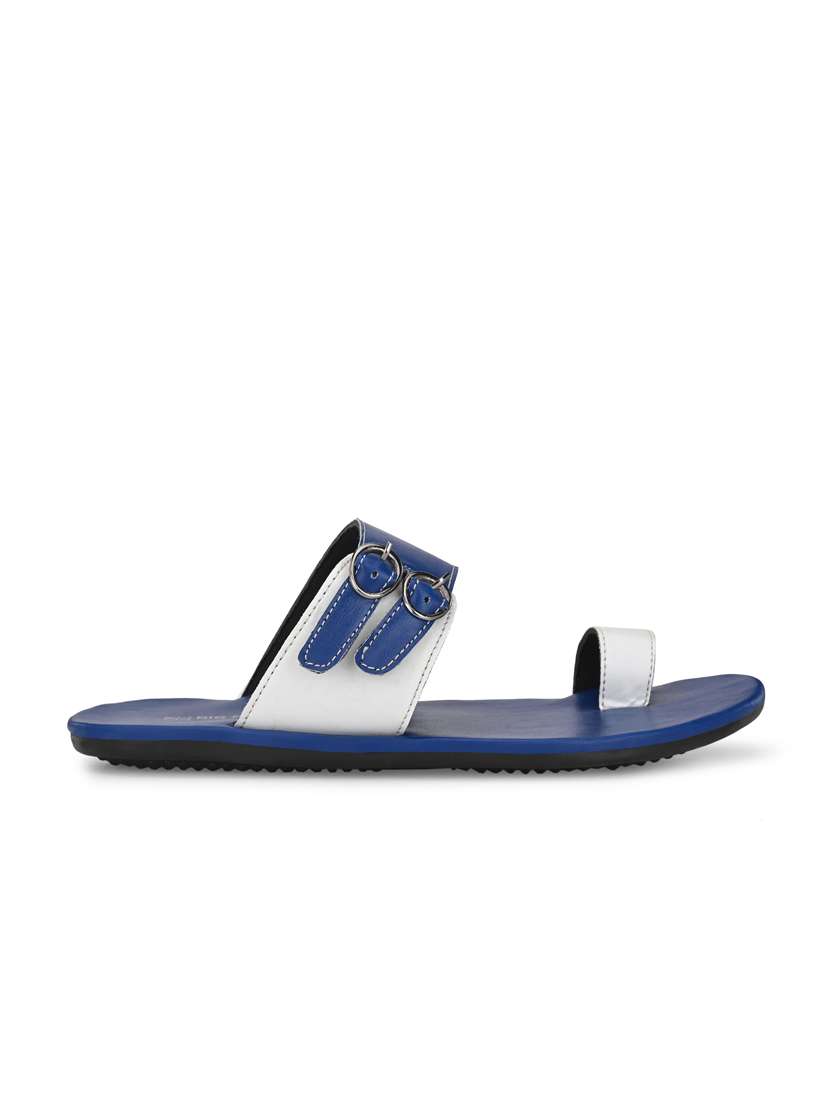 blue synthetic & mesh slip on sandals - 18736799 -  Standard Image - 1