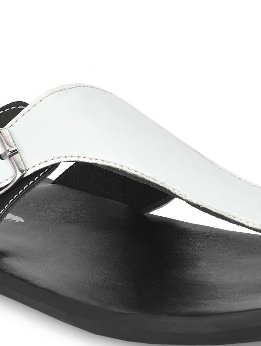 white synthetic & mesh slip on slippers - 18736800 -  Standard Image - 4