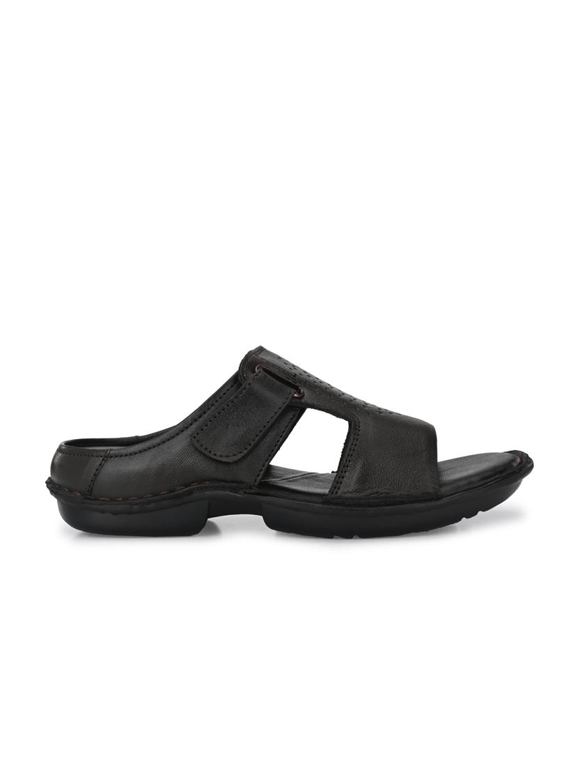 black leather slip on sandals - 18736813 -  Standard Image - 1
