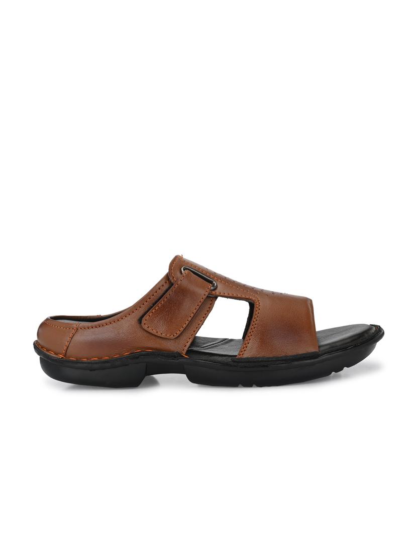tan leather slip on sandals - 18736815 -  Standard Image - 1