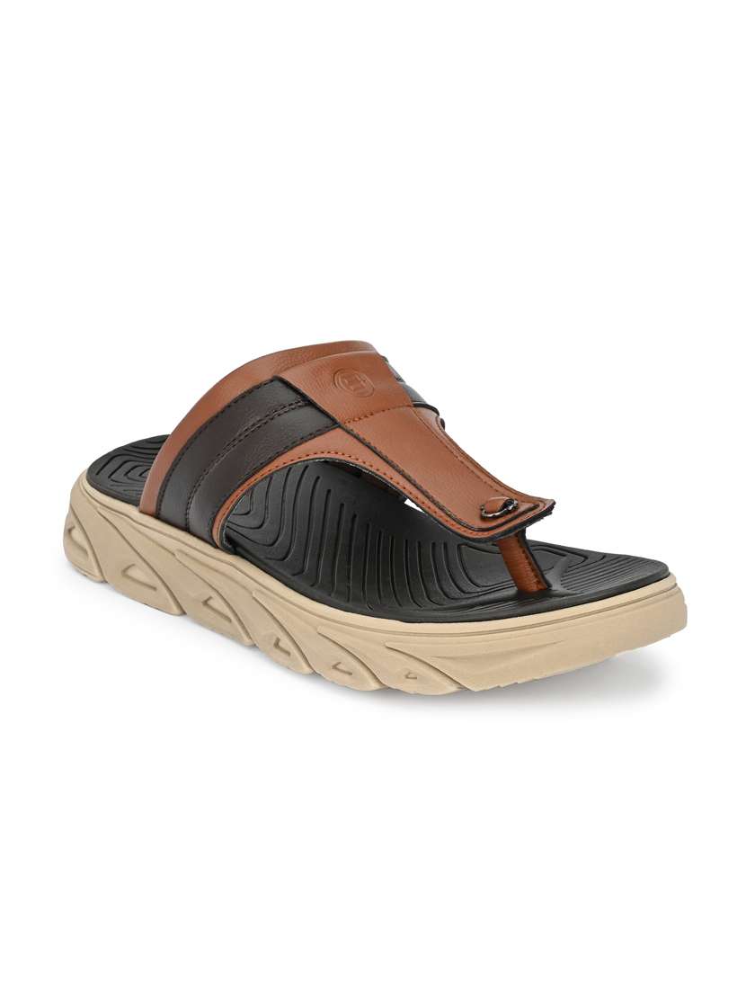tan synthetic & mesh slip on slippers - 18736830 -  Standard Image - 1
