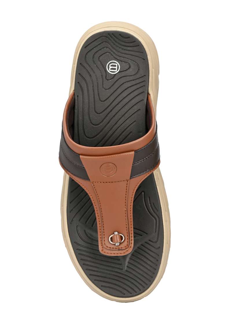 tan synthetic & mesh slip on slippers - 18736830 -  Standard Image - 4