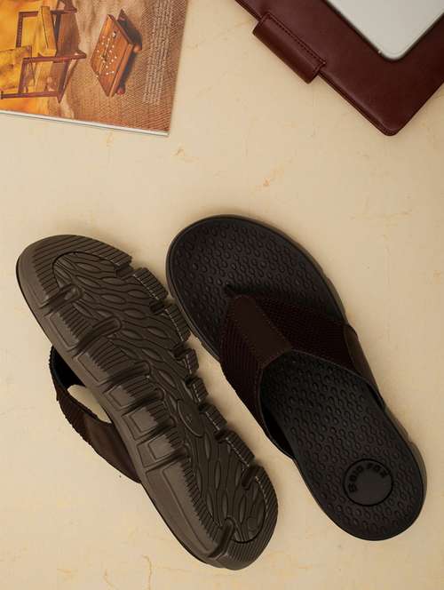 brown mesh slip on slippers - 18736861 - Standard Image - 0