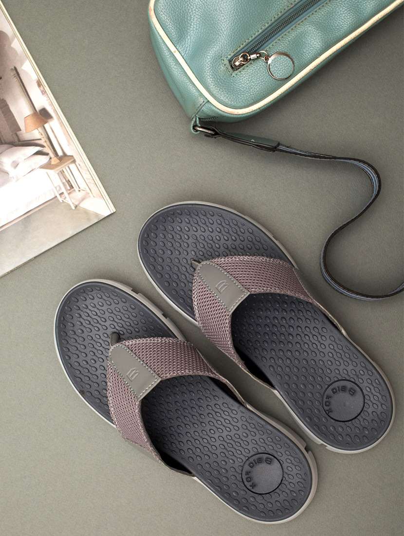 grey mesh slip on slippers