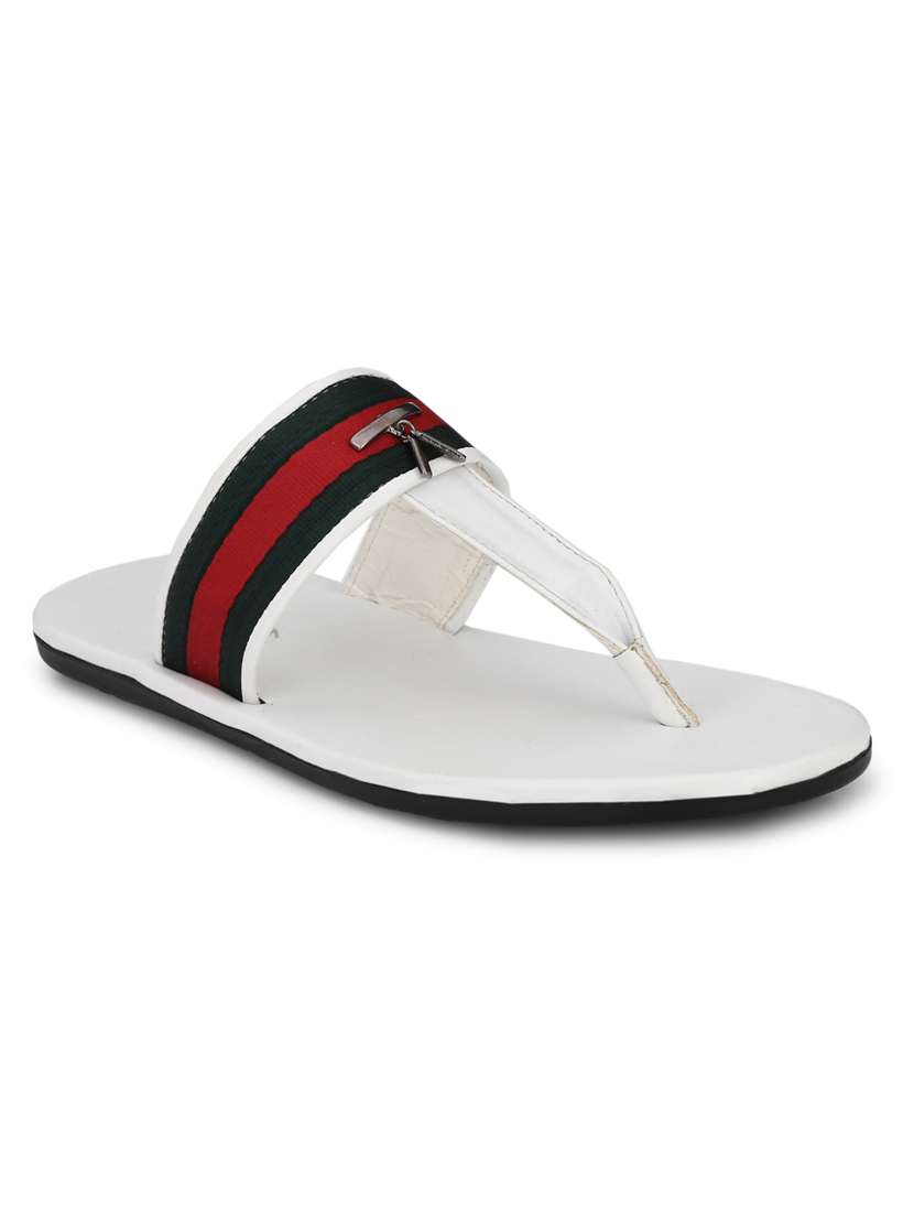 White Synthetic & Mesh Slip On Sandals - 18736890 -  Standard Image - 1