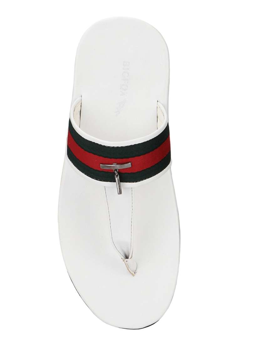 White Synthetic & Mesh Slip On Sandals - 18736890 -  Standard Image - 4