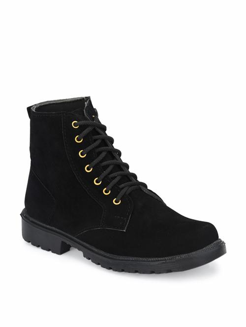 black suede lace up boots - 18736895 - Standard Image - 0