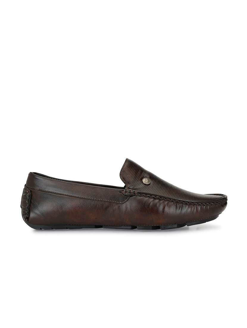 brown synthetic slip on loafers - 18736944 -  Standard Image - 1