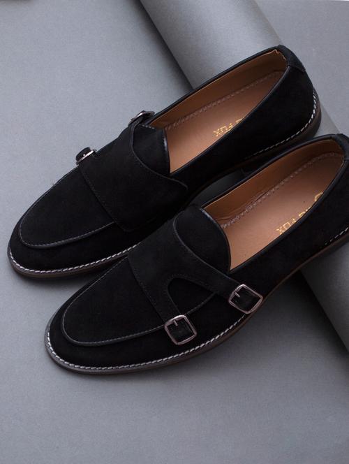 black suede slip on moccasins - 18736955 - Standard Image - 0
